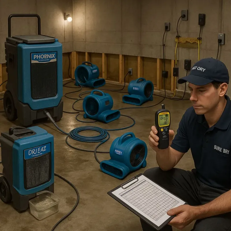 Structural Drying and Dehumidification process in Florham Park, NJ